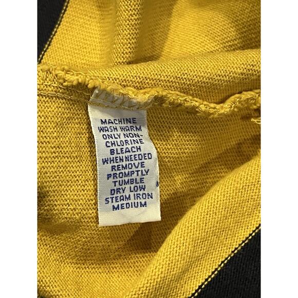 Y2K Vintage Polo RL Rugby Shirt XL Lion & Unicorn Crest Blue Yellow Stripe Zip - Picture 8 of 10